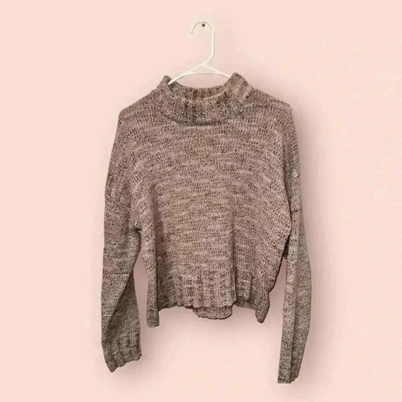 SO Sweaters - SO Mock Neck Knit Women’s Sweater Blush Size XL long crop